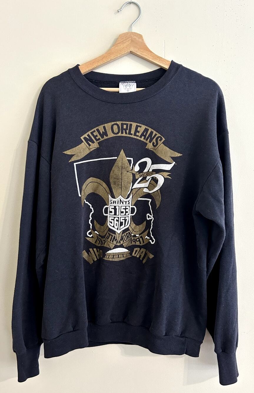 Vintage 90s New Orleans Saints NFL 1991 Season NFC West Crewneck Sweatshirt XL